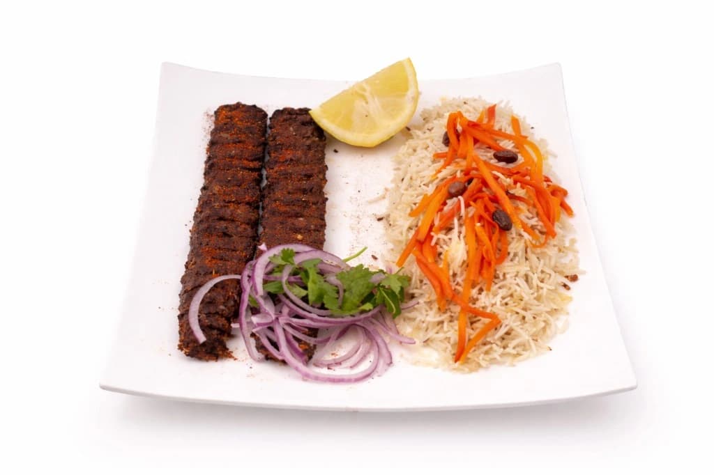 شامي کباب له چلو سره